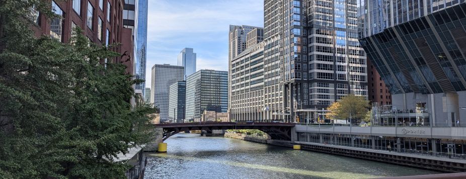 Chicago Riverwalk beside the Chicago River