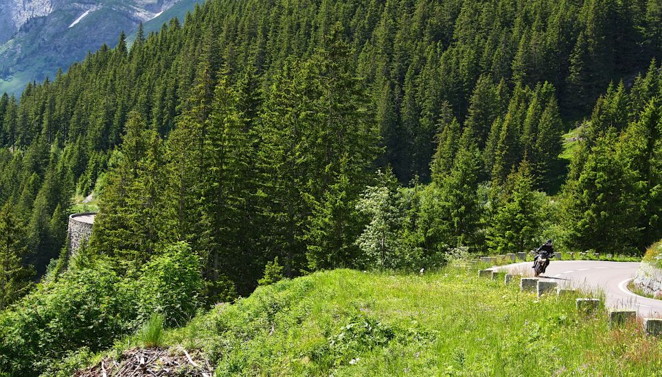 The legendary roads of the Alps by motorcycle
