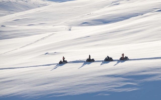 Image Cap sur le Kebnekaise en motoneige