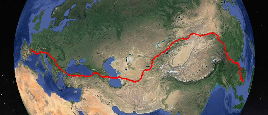 Trajet Rally humanitaire Cara4C - Toulouse - Cambodge